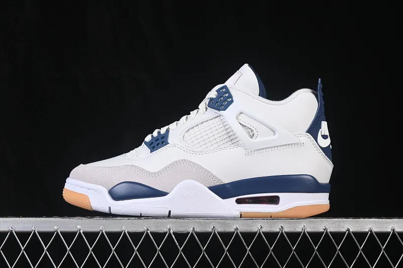 All categories Air Jordan Jordan series basketball shoes Air Jordan 4 LJR version Nike SB x Air Jordan 4 "Navy" AJ4 Joe 4 joint white and blue DR5415-100